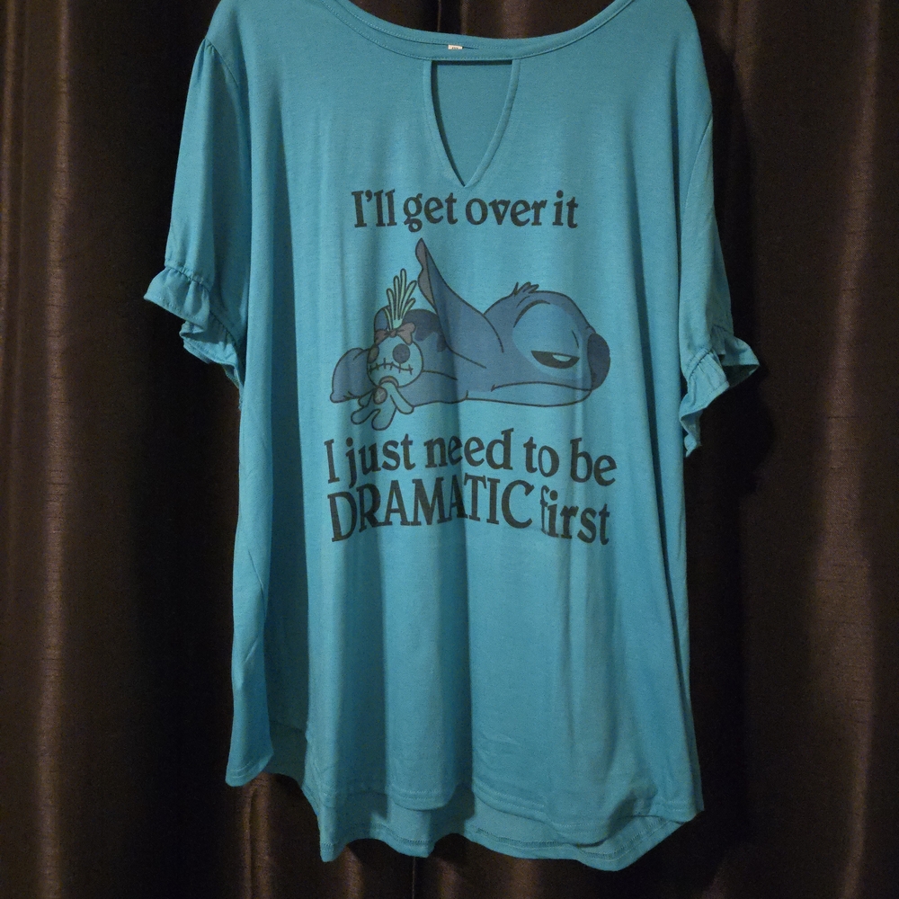 Teal V-Neck T-Shirt 4XL